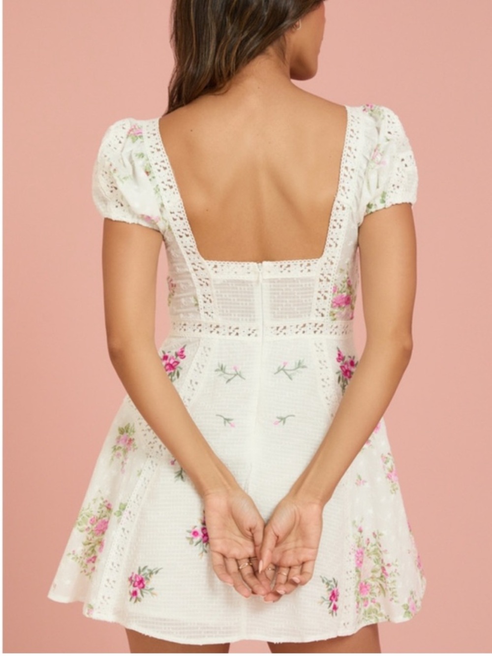 NWT Altar'd State White embroidered Mini Dress - Picture 2 of 5